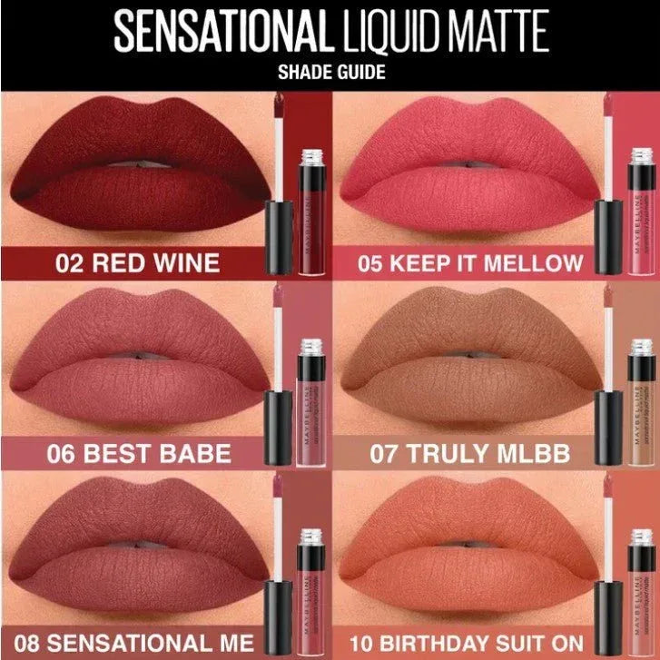 Maybelline New York- Sensational Liquid Matte Lipstick - 06 Best Babe - The Beauty League Pakistan