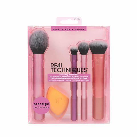 REAL TECHNIQUES- Everyday Essentials Makeup Brush Complete Face Set