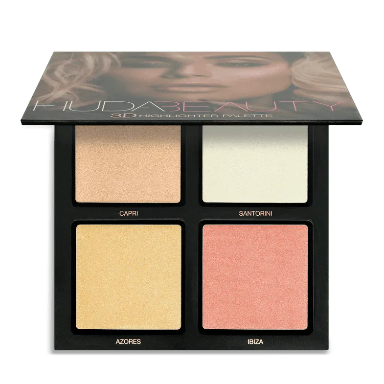Huda Beauty- 3D Highlighter Palette- Pink Sands - The Beauty League Pakistan