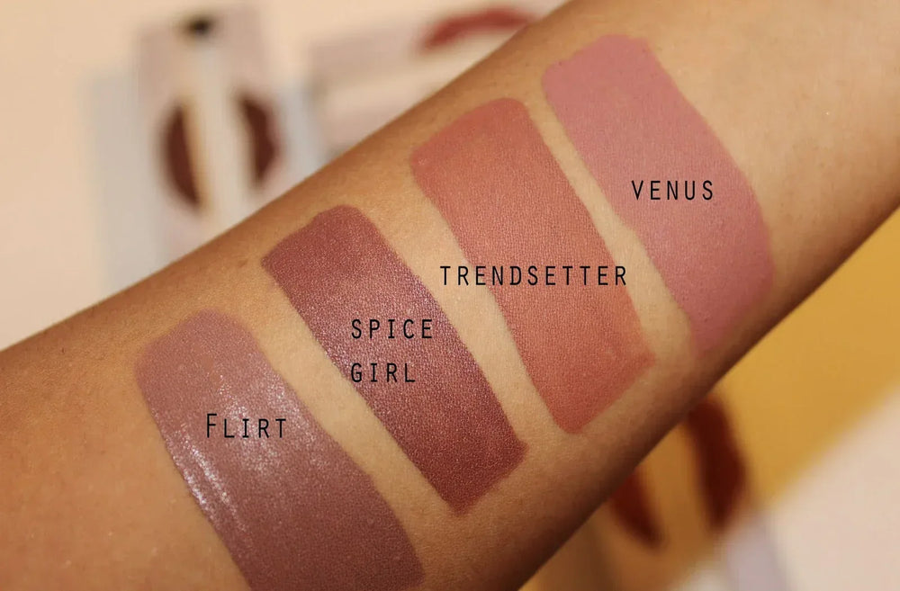 Huda Beauty Contour Lip Set Spice Girl (brownish mauve) & Venus ( deep taupe-brown) - The Beauty League Pakistan
