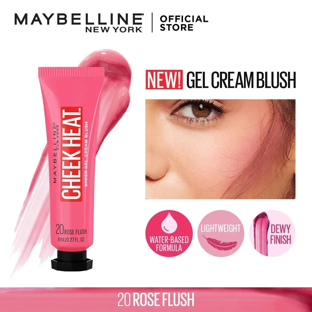 MAYBELLINE-Cheek Heat Gel Cream Blush - Rose Flush - The Beauty League Pakistan