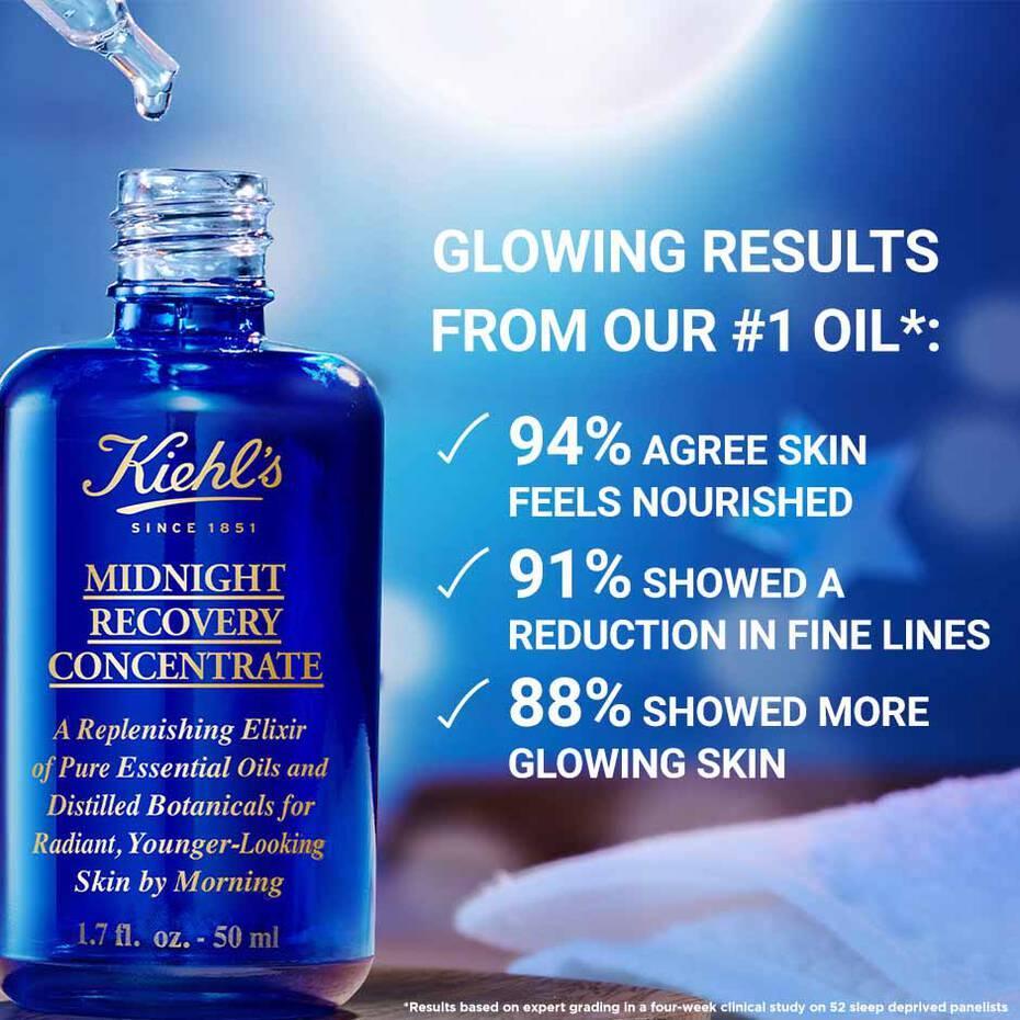 Kiehls- Midnight Recovery Concentrate Moisturizing Face Oil 15ml - The Beauty League Pakistan