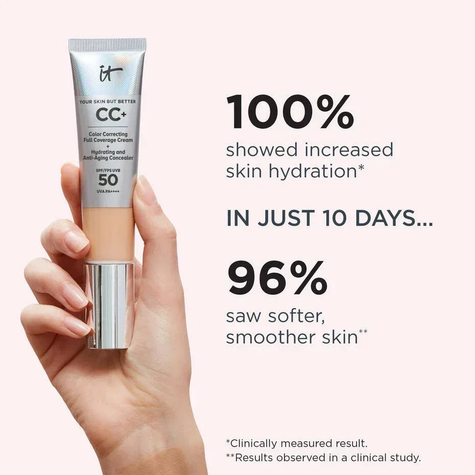 It Cosmetics- CC+ Cream Full-Coverage Foundation with SPF 50+ Light 32ml - The Beauty League Pakistan