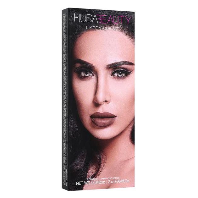 Huda Beauty Contour Lip Set Spice Girl (brownish mauve) & Venus ( deep taupe-brown) - The Beauty League Pakistan
