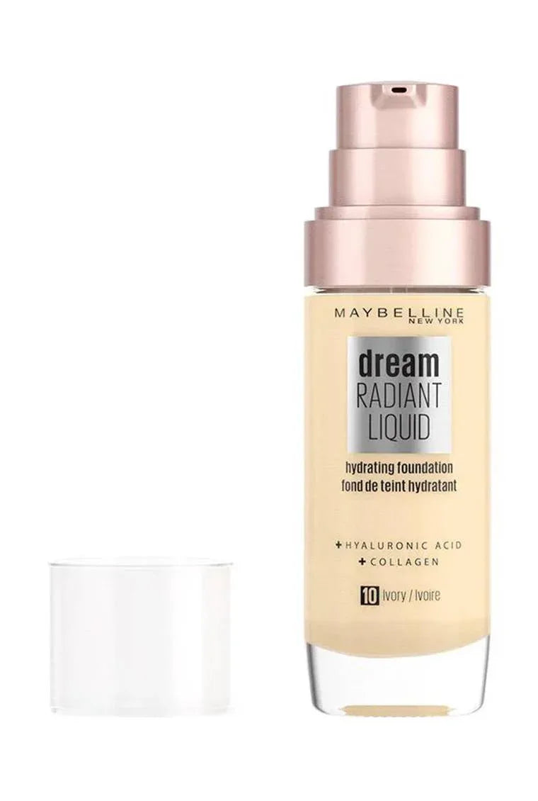Maybelline- Dream Radiant Liquid Hydrating Foundation 10 Ivory - The Beauty League Pakistan