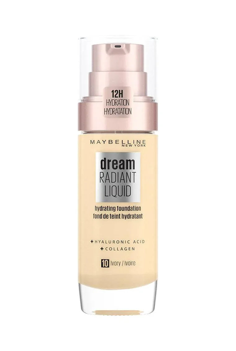 Maybelline- Dream Radiant Liquid Hydrating Foundation 10 Ivory - The Beauty League Pakistan