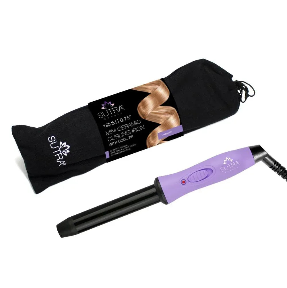 Sutra Beauty- Mini Tourmaline Ceramic Curling Iron (3/4". 19mm) Lavender - The Beauty League Pakistan