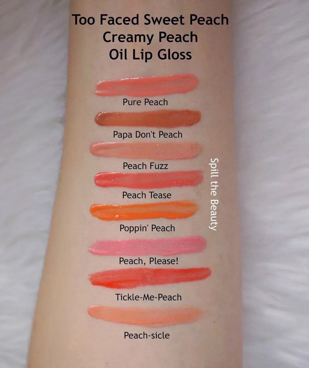 Too Faced- Sweet Peach Creamy Peach Oil Lip Gloss - Pure Peach - The Beauty League Pakistan