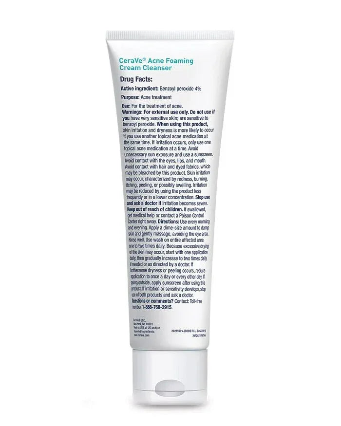 Cerave- Acne Foaming Cream Cleanser 150ml (EXP 2024) - The Beauty League Pakistan