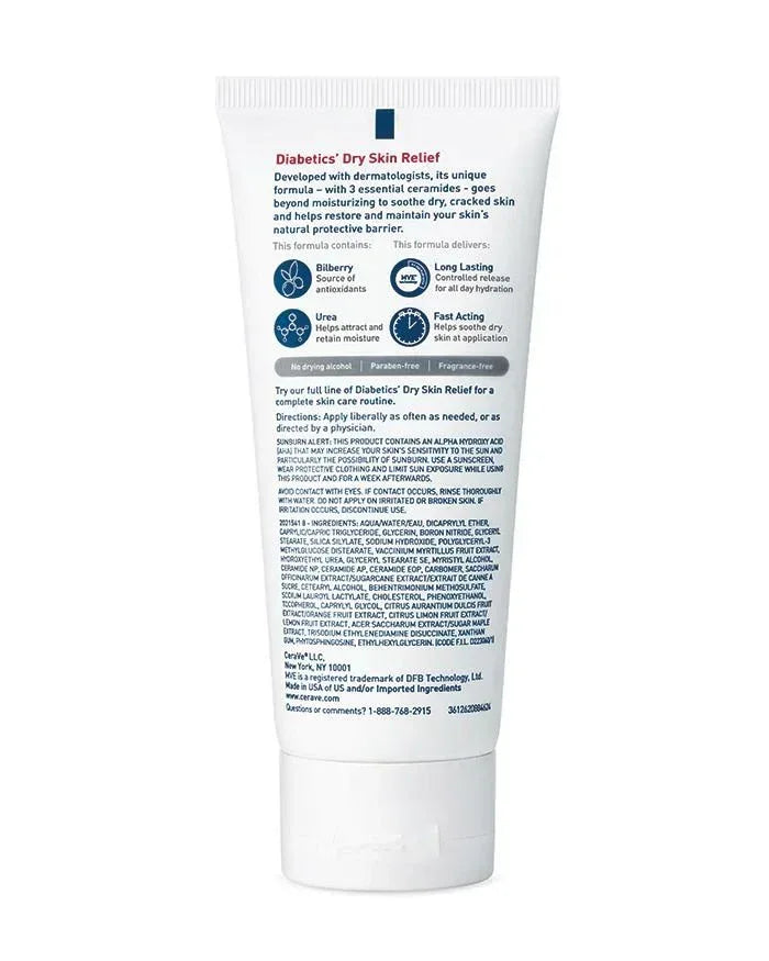 CeraVe- Diabetics Dry Skin Relief Hand and Foot Cream, 89ml - The Beauty League Pakistan