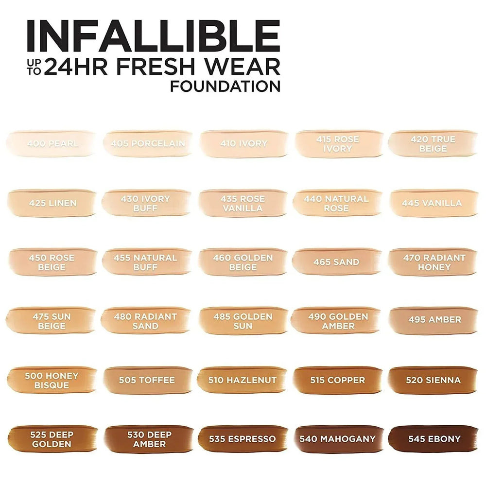 L'Oréal Paris- 24 Hour Fresh Wear Foundation- Rose lvory 415 (US Version) - The Beauty League Pakistan