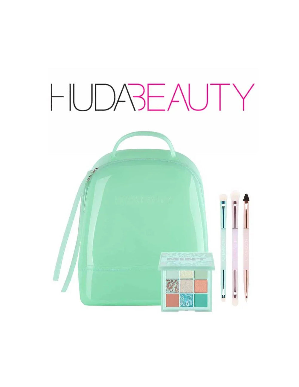 Huda Beauty- Pastel Obsessions Bag & Brush Set-Mint - The Beauty League Pakistan
