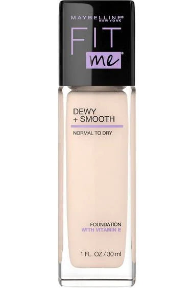 Maybelline- Fit Me Dewy + Smooth Liquid Foundation 105 Fair Ivory  - 30ml (France)