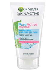 Garnier Pure Active Anti Blemish Soap Free Gel Wash Sensitive Skin 150ml