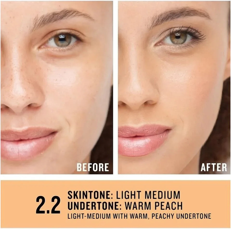 Smashbox- Studio Skin 24H Full Coverage Foundation 2.2 Light-Medium, Warm & Peachy - The Beauty League Pakistan