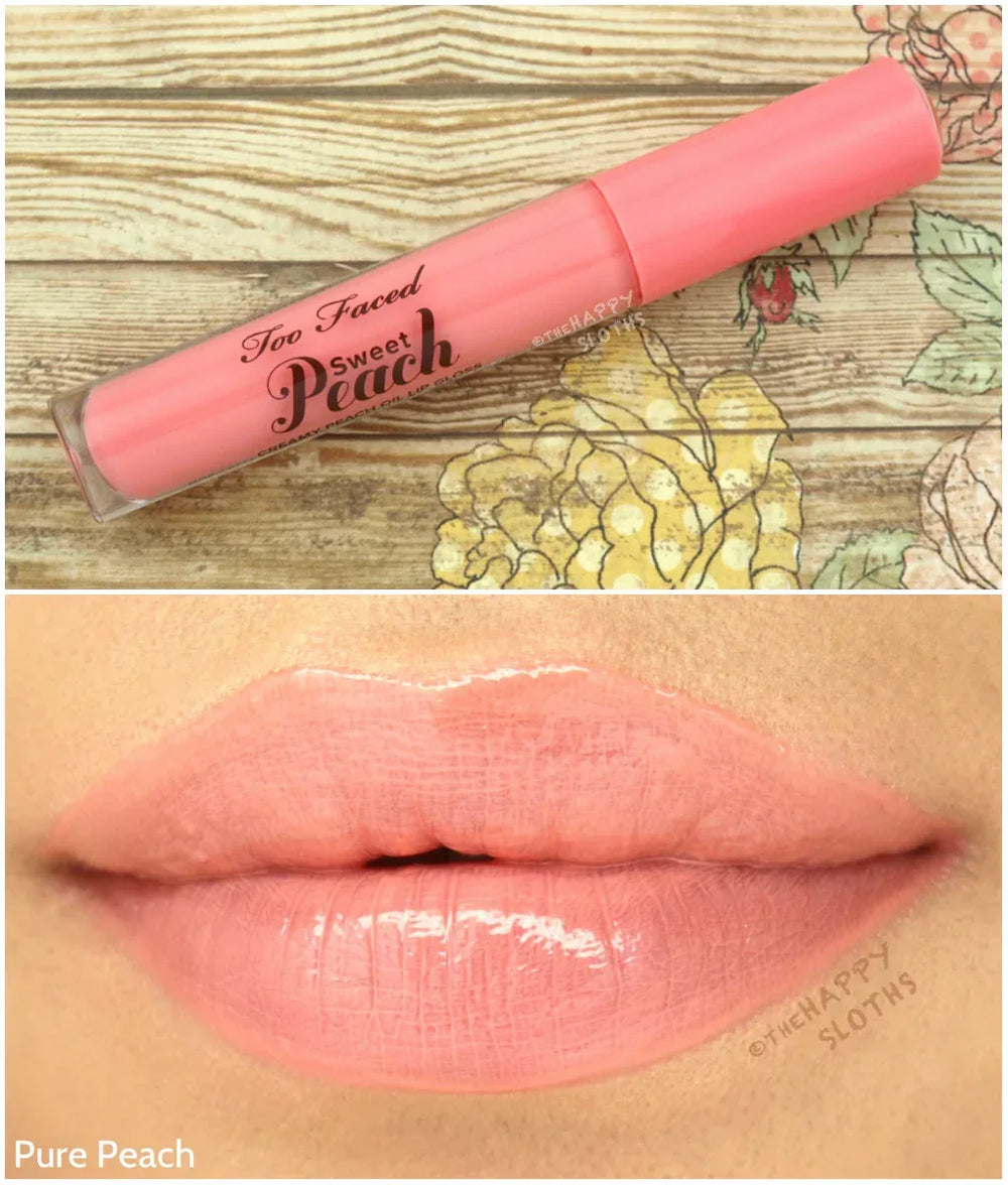 Too Faced- Sweet Peach Lip Gloss Peach, Please! - The Beauty League Pakistan